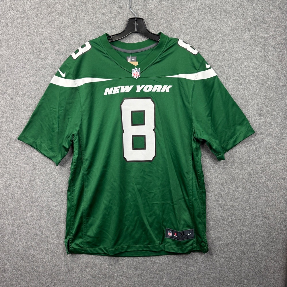 Nike New York Jets Aaron Rodgers 8 NFL Jersey XL Green White Mens On Field NEW
